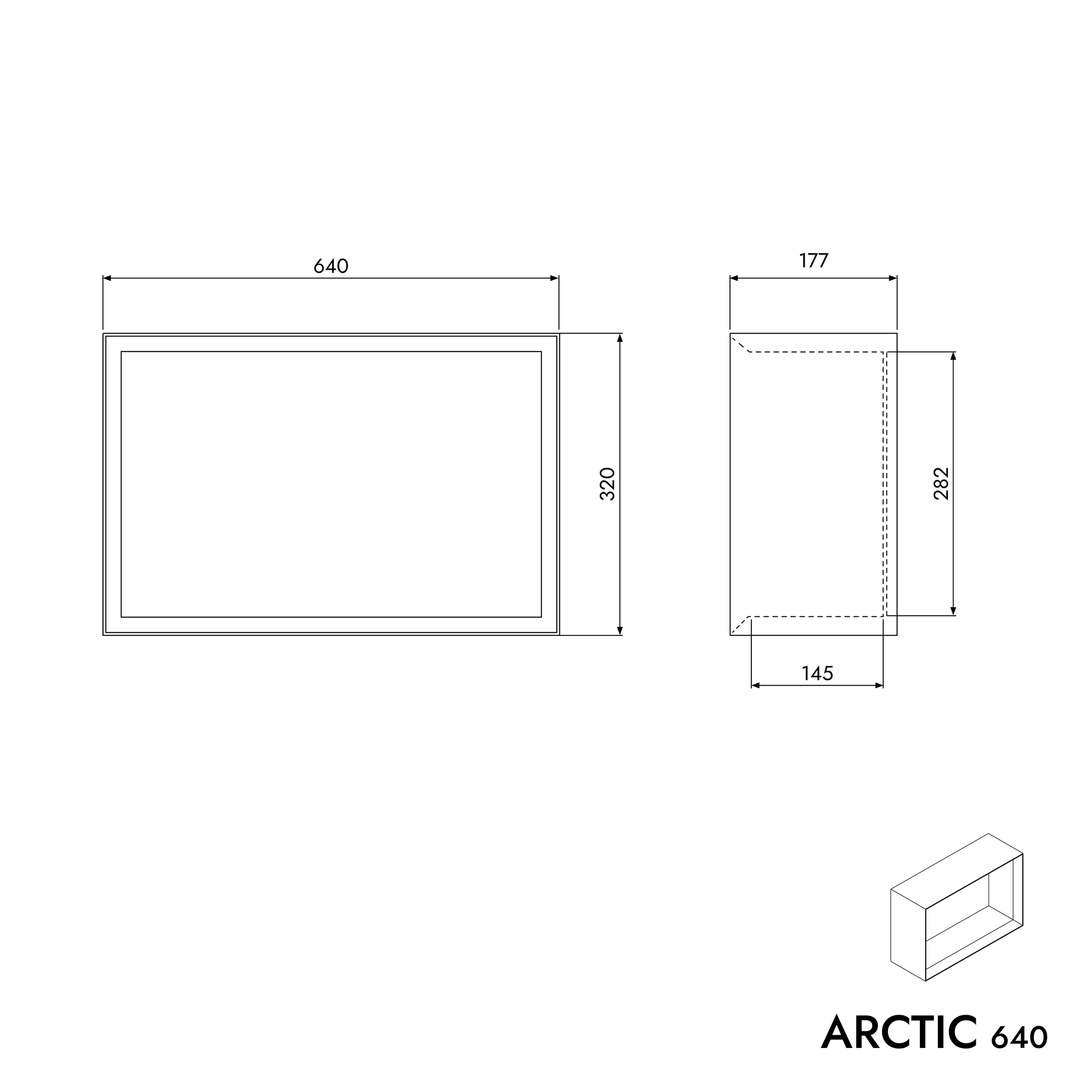 ARCTIC 640 væghylde