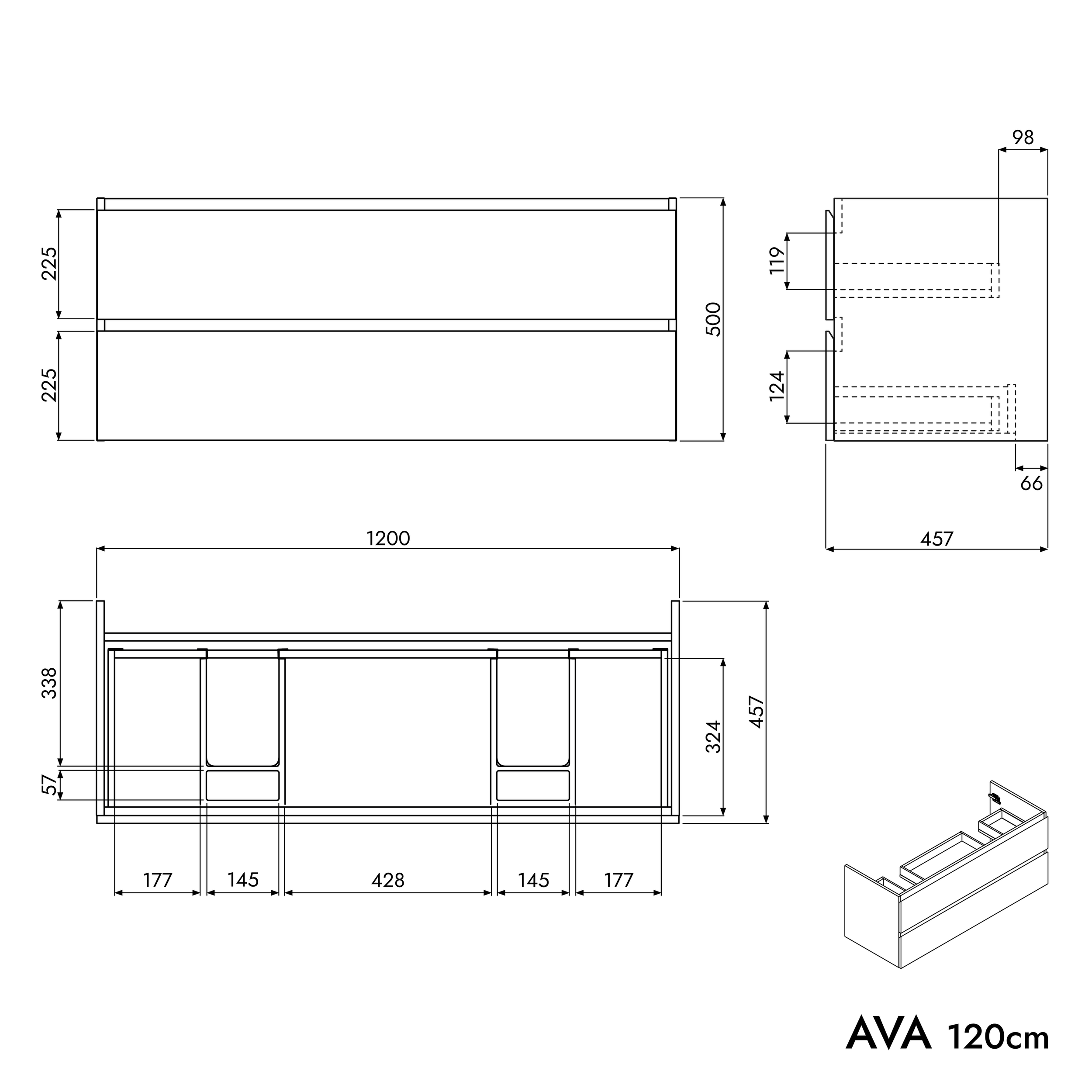 Unterschrank AVA 120 cm