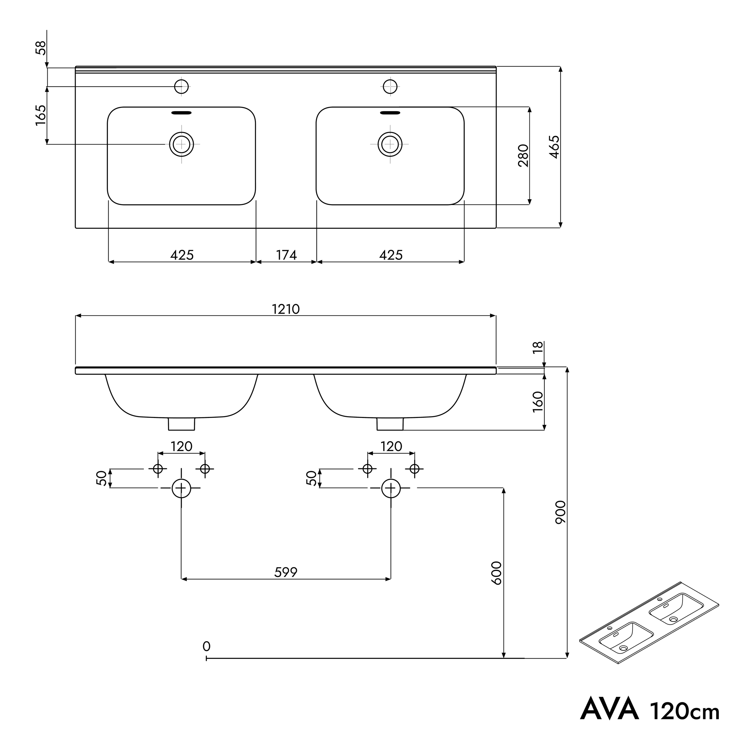 Vaskeskab AVA 120