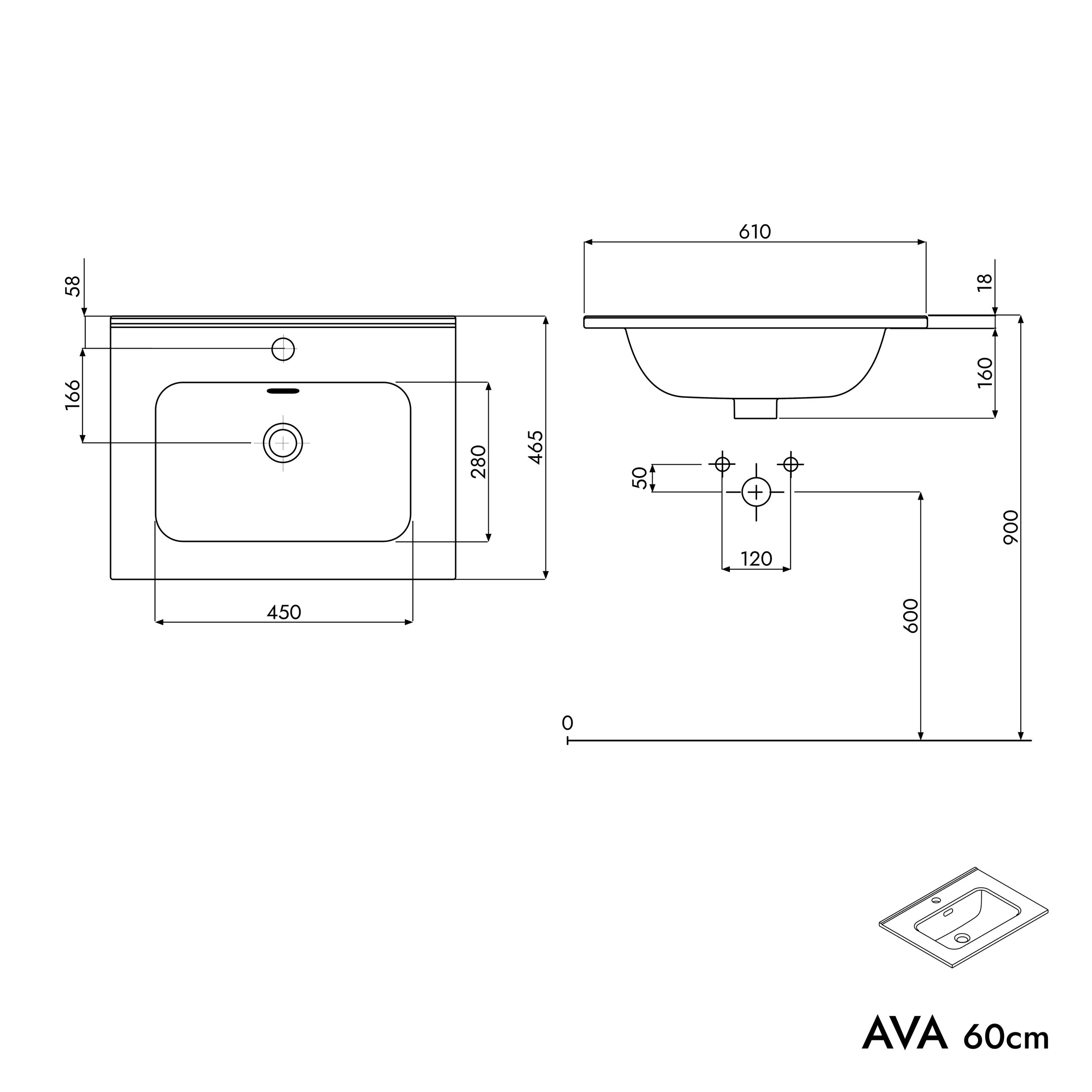 Vaskeskab AVA 60