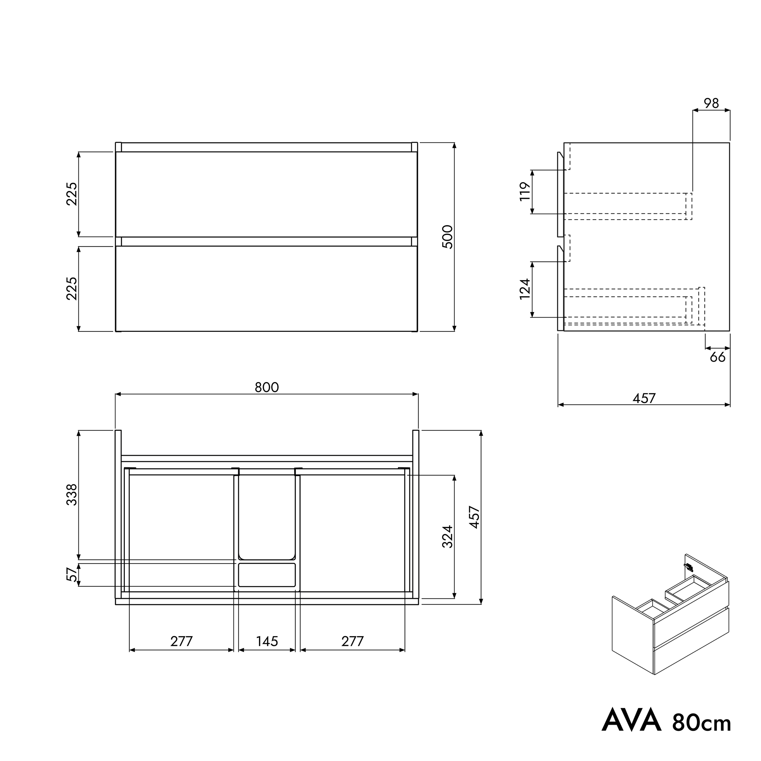 Unterschrank AVA 80 cm
