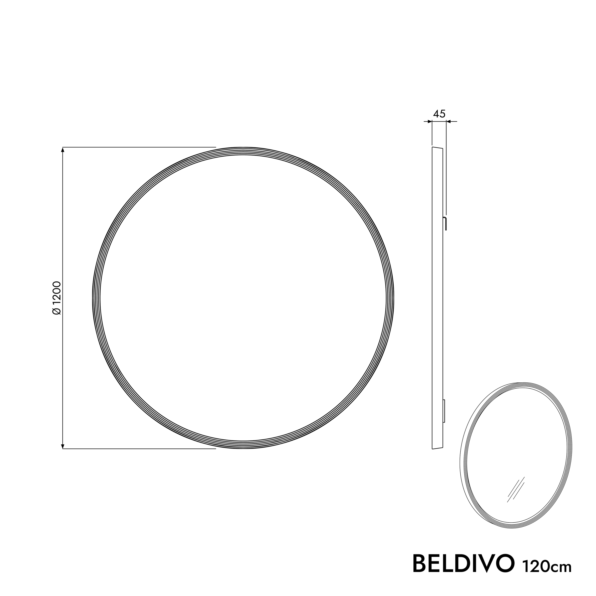 Bademøbel sæt BELDIVO 120 cm