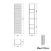 Badeværelses højskab MAUI 171 cm