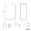 Walk-in Bruseafskærmning 10 mm nanogråt glas EX102 - 1 glasvæg rustfri stålprofil matsort - bredde kan vælges