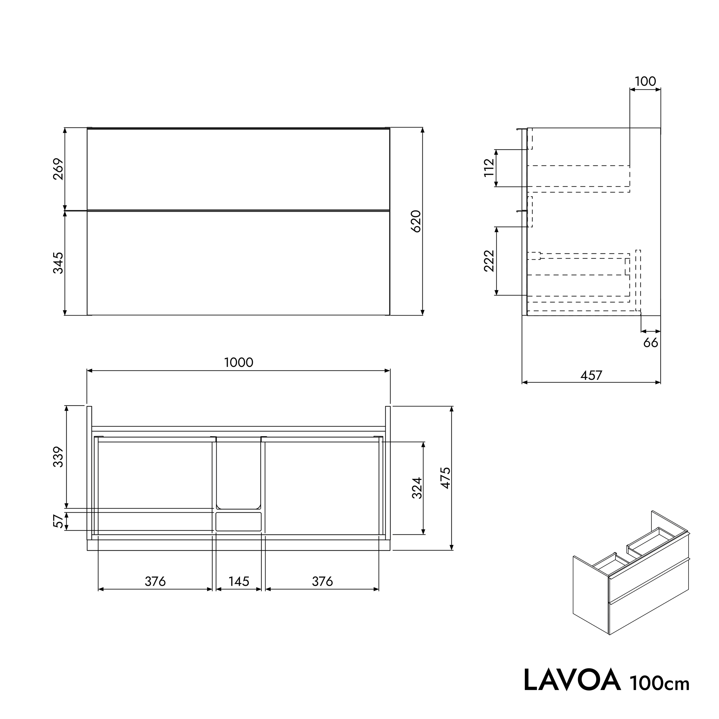 Vaskeskab LAVOA 100