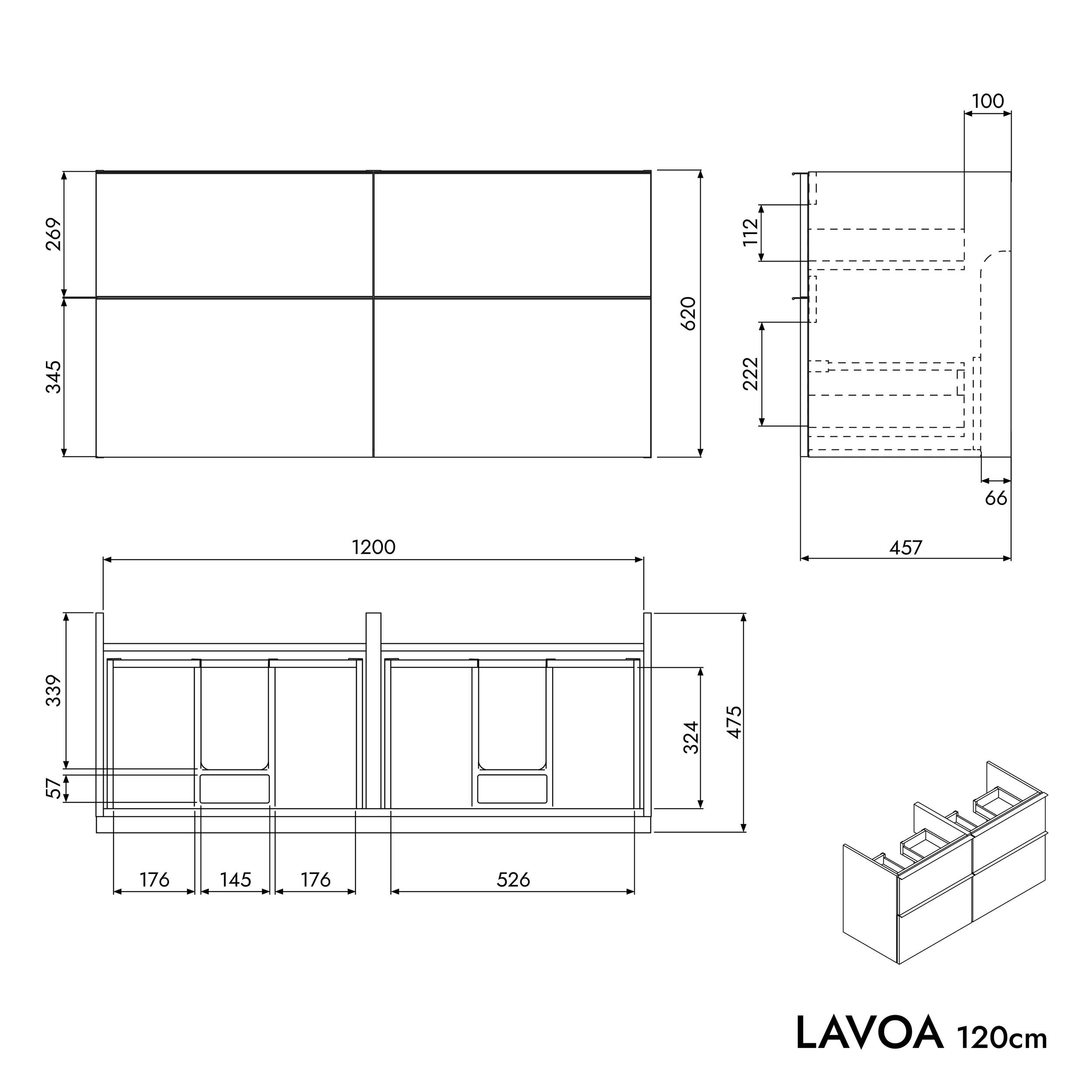 Unterschrank LAVOA 120 cm