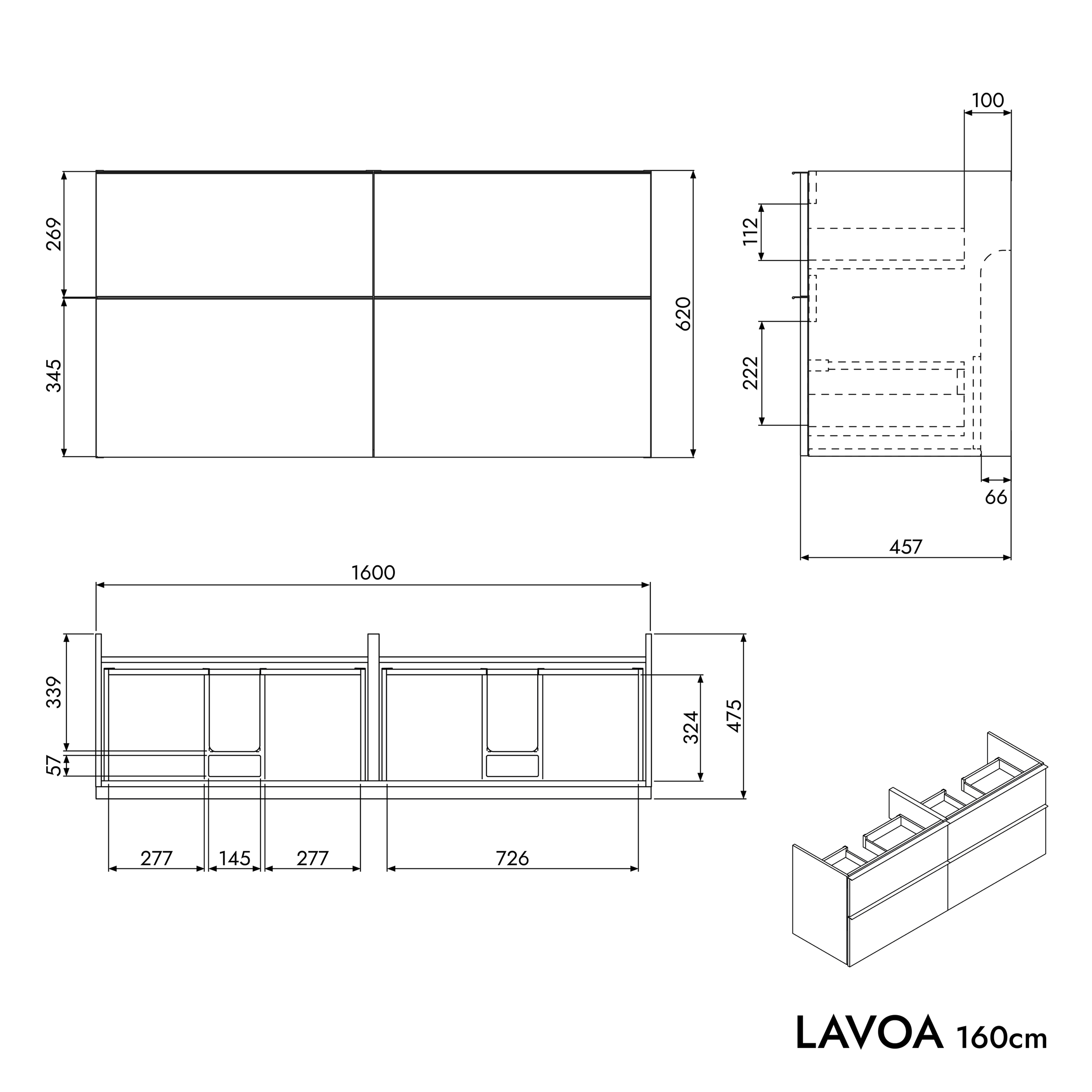 Unterschrank LAVOA 160 cm