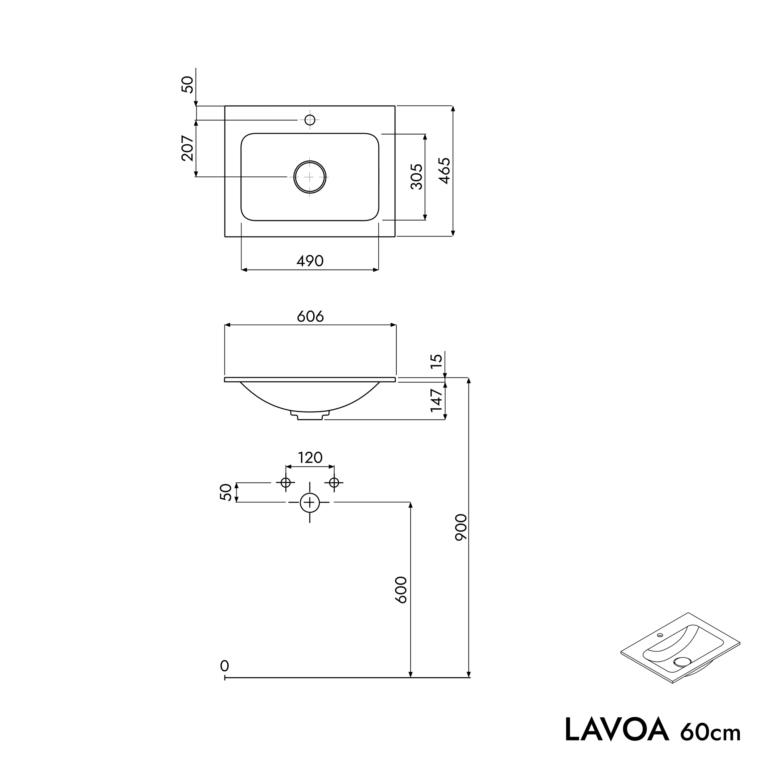 Vaskeskab LAVOA 60 cm