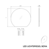 LED-belyst spejl BOVA 2.0 rund
