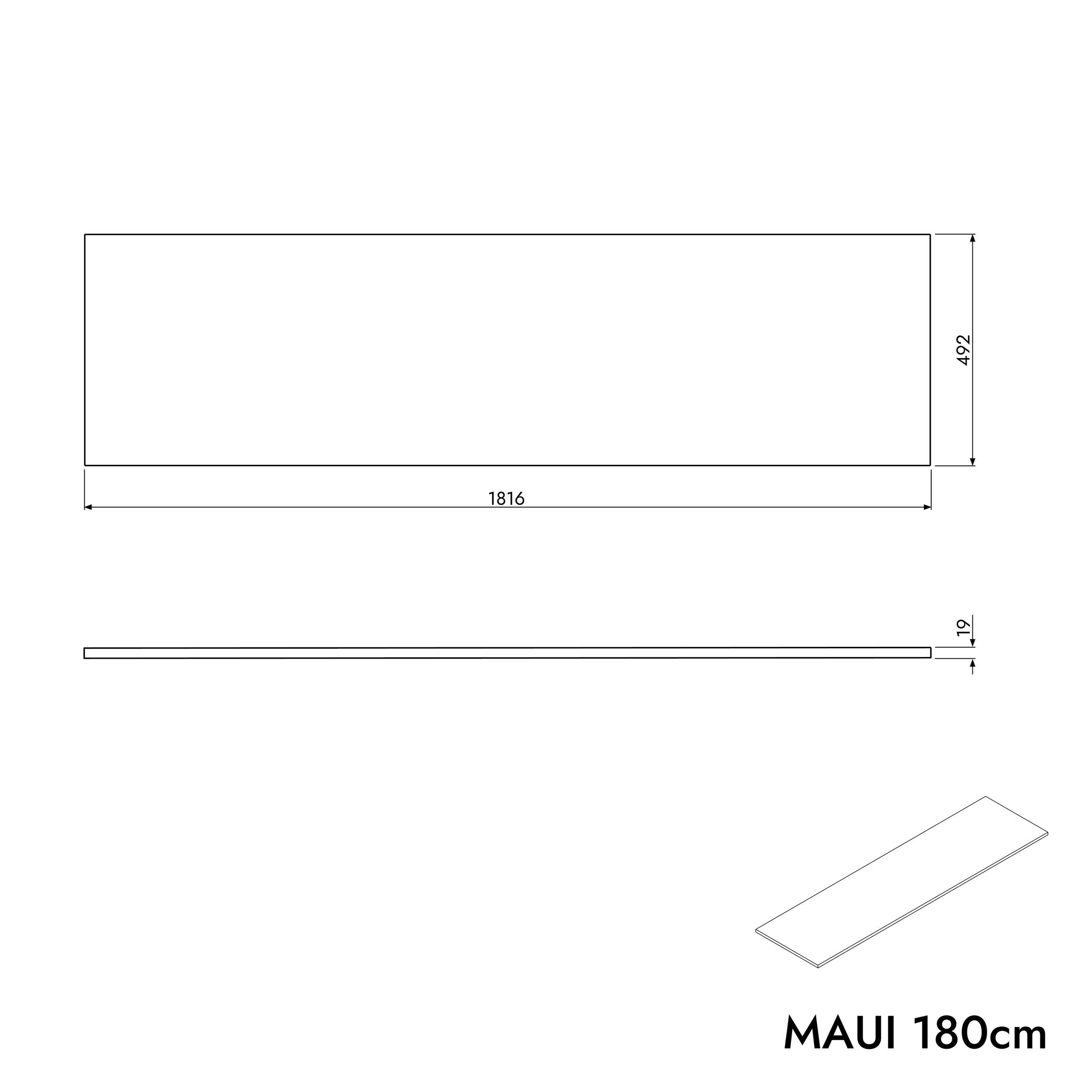 Vaskeskab MAUI 180 cm