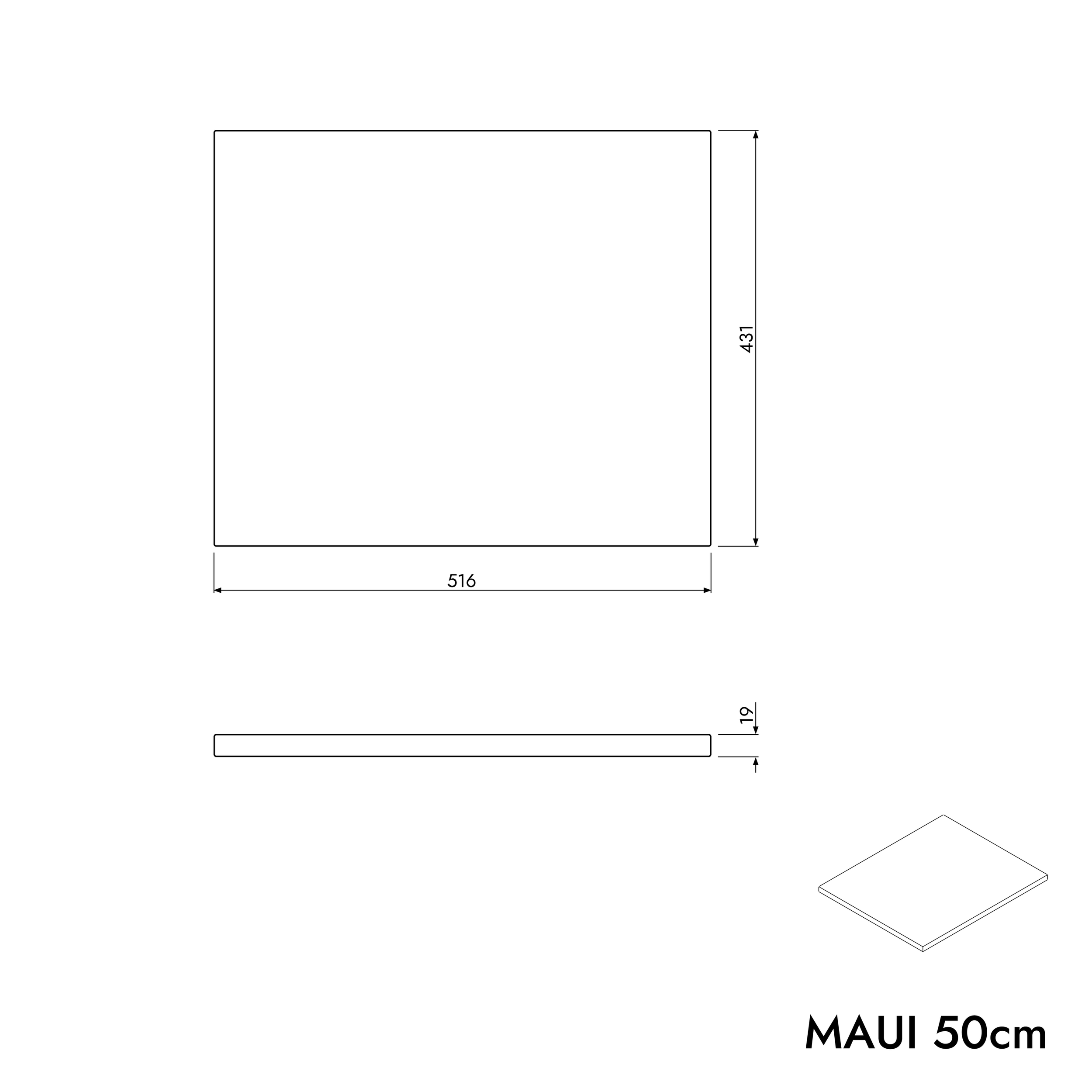 Vaskeskab MAUI 50 cm
