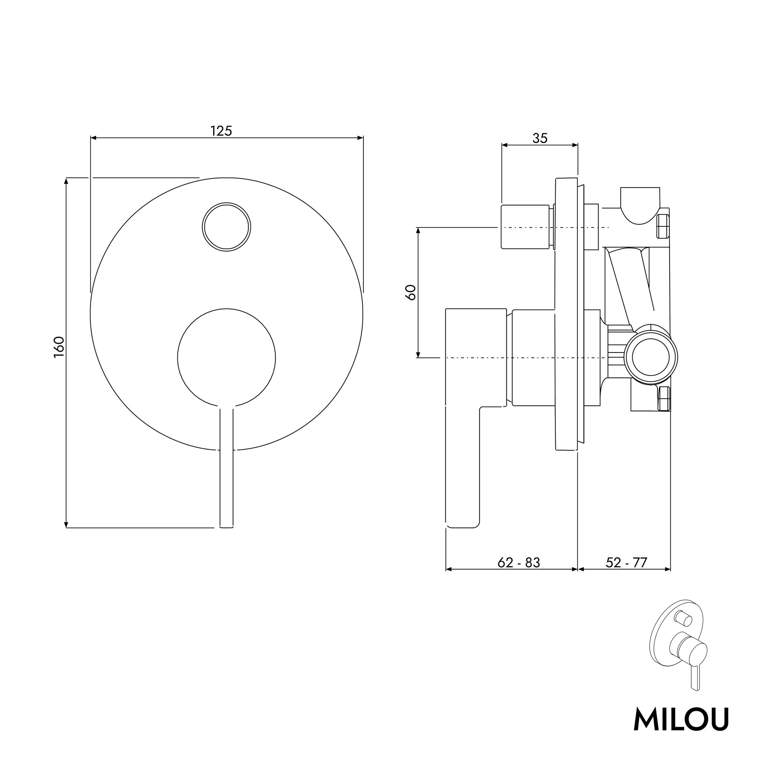 Indbygget armatur MILOU