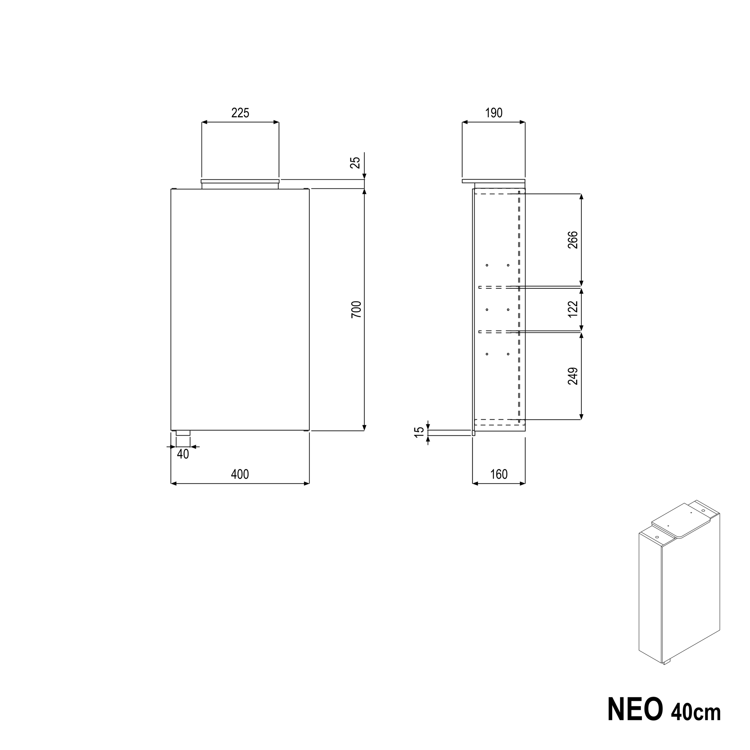 NEO Spejlskab med LED-belysning