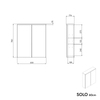 SOLO spejlskab med LED-belysning - 60 cm - 2 døre