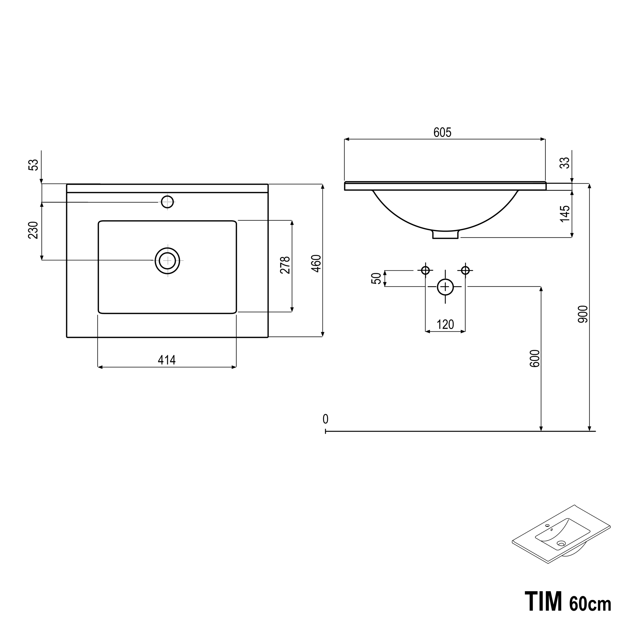 Underskab TIM 60 cm