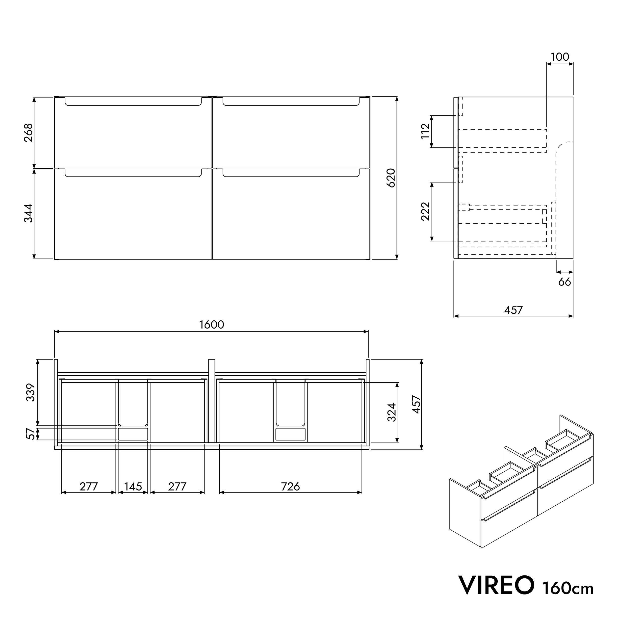 VIREO underskab 160 cm