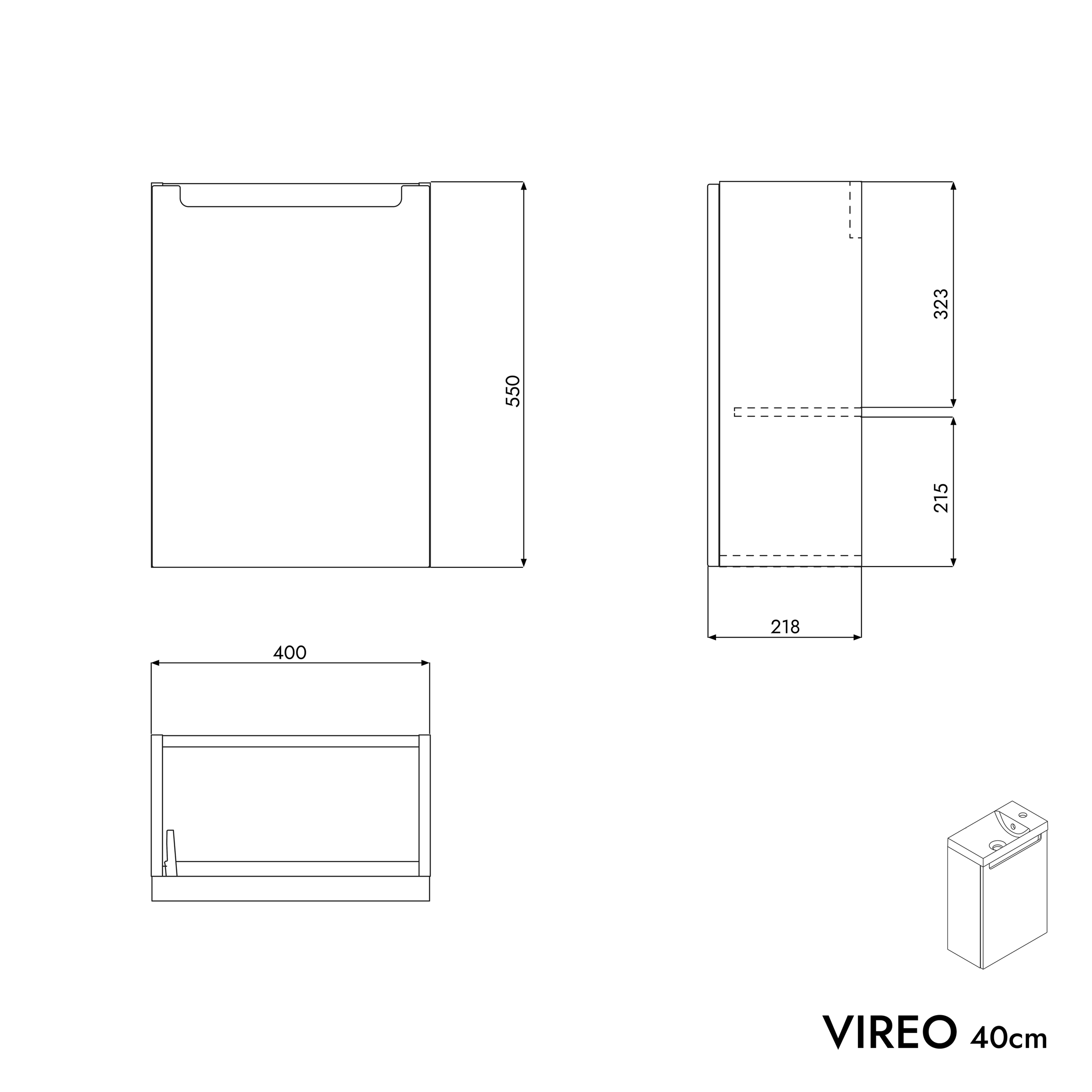 Waschtischunterschrank VIREO 40 cm