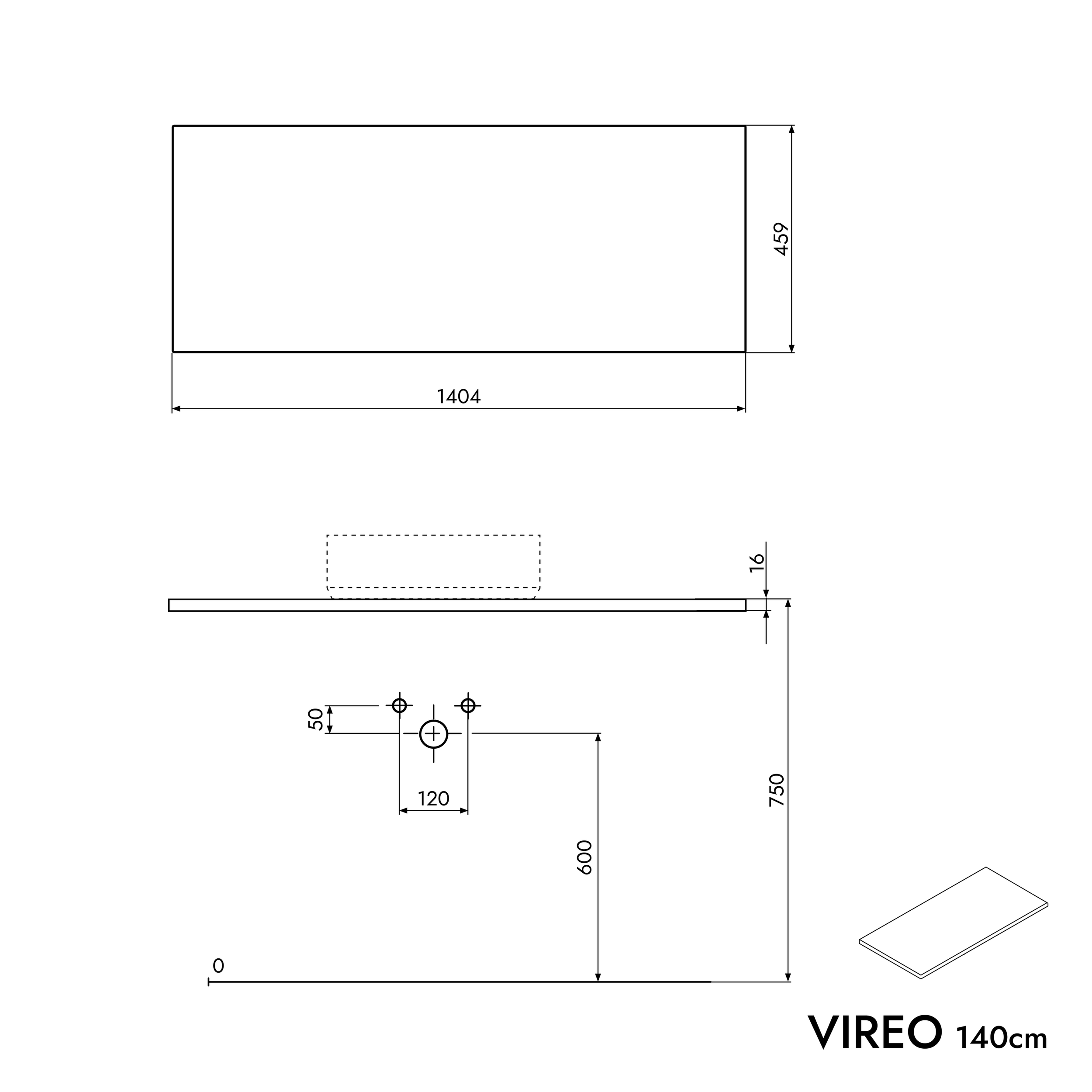 VIREO underskab 140 cm