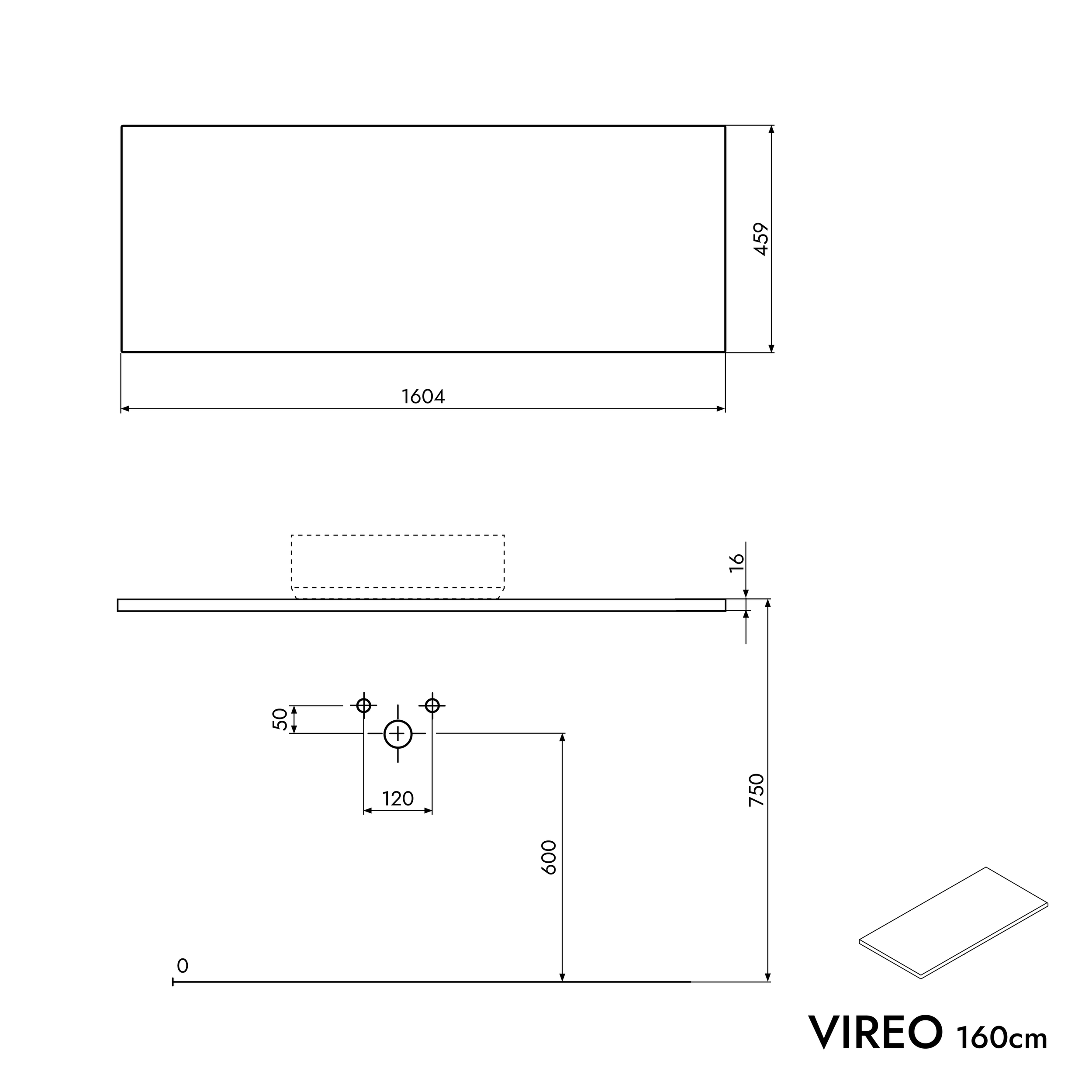 VIREO underskab 160 cm
