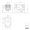 Væghængt toilet uden kant VIREO