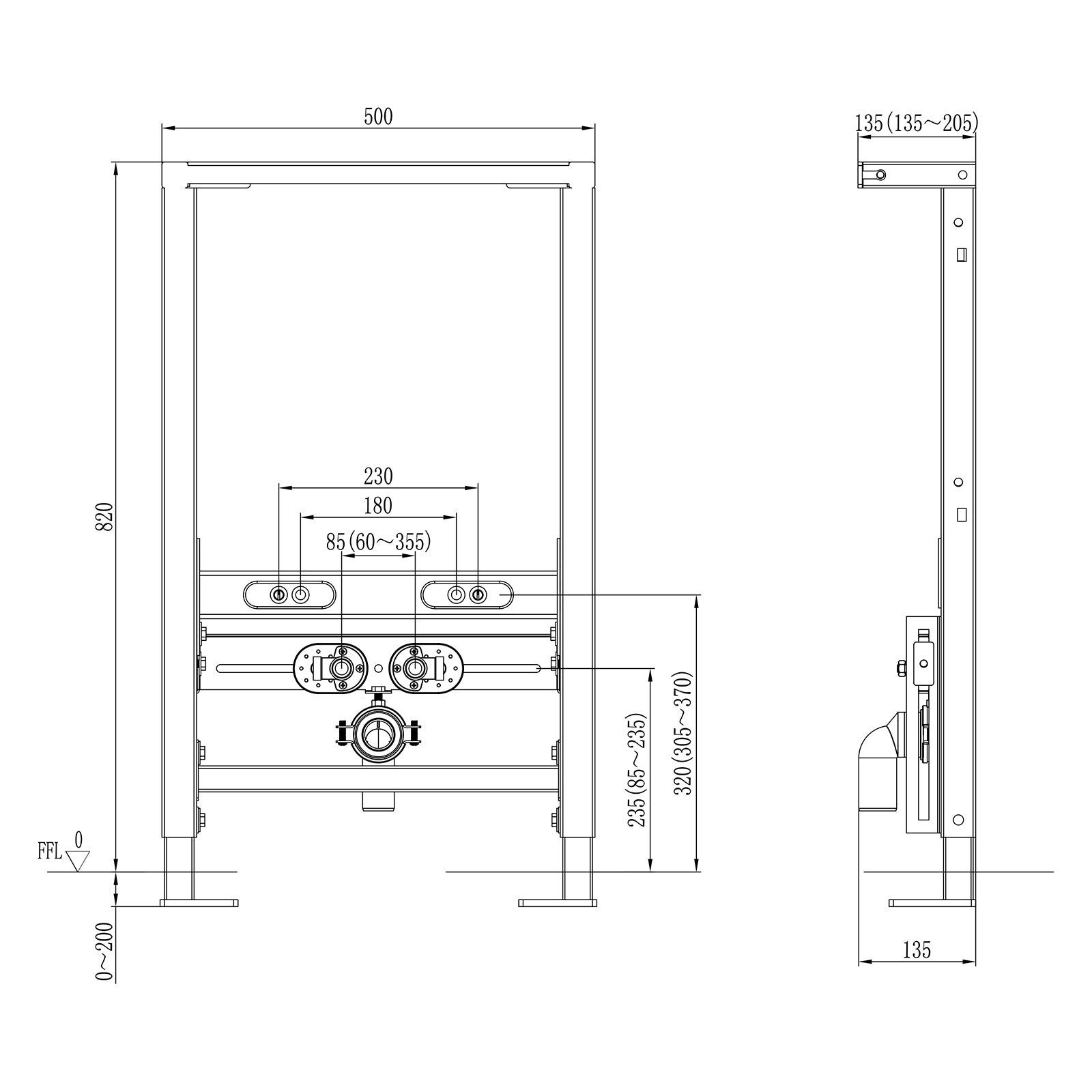 Bernstein bidet for vægelement monteringselement G30013A