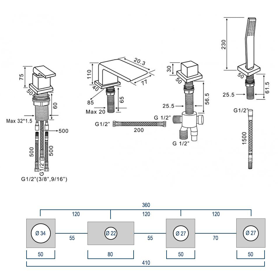 Badekarsarmatur 6080B