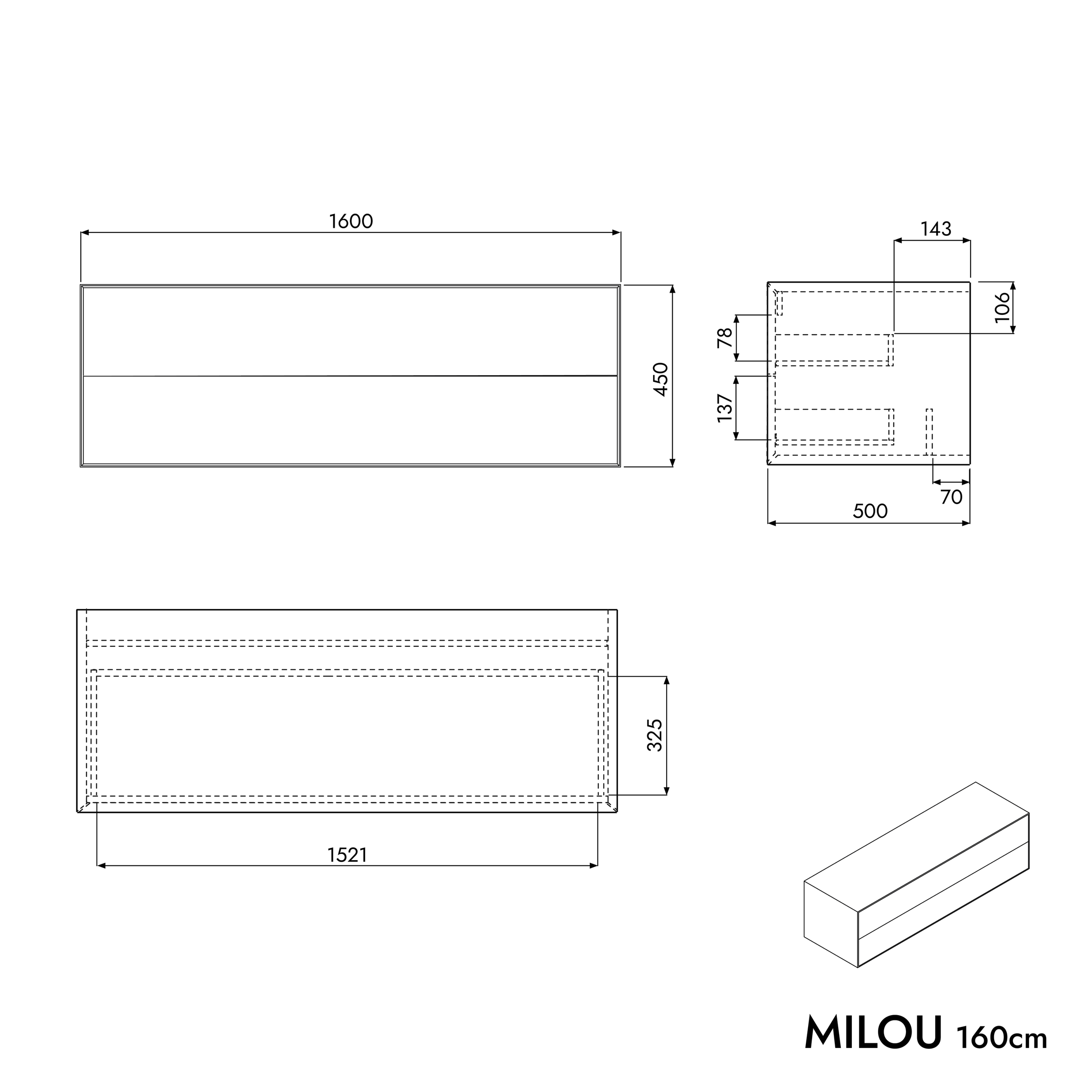 Underskab MILOU 160