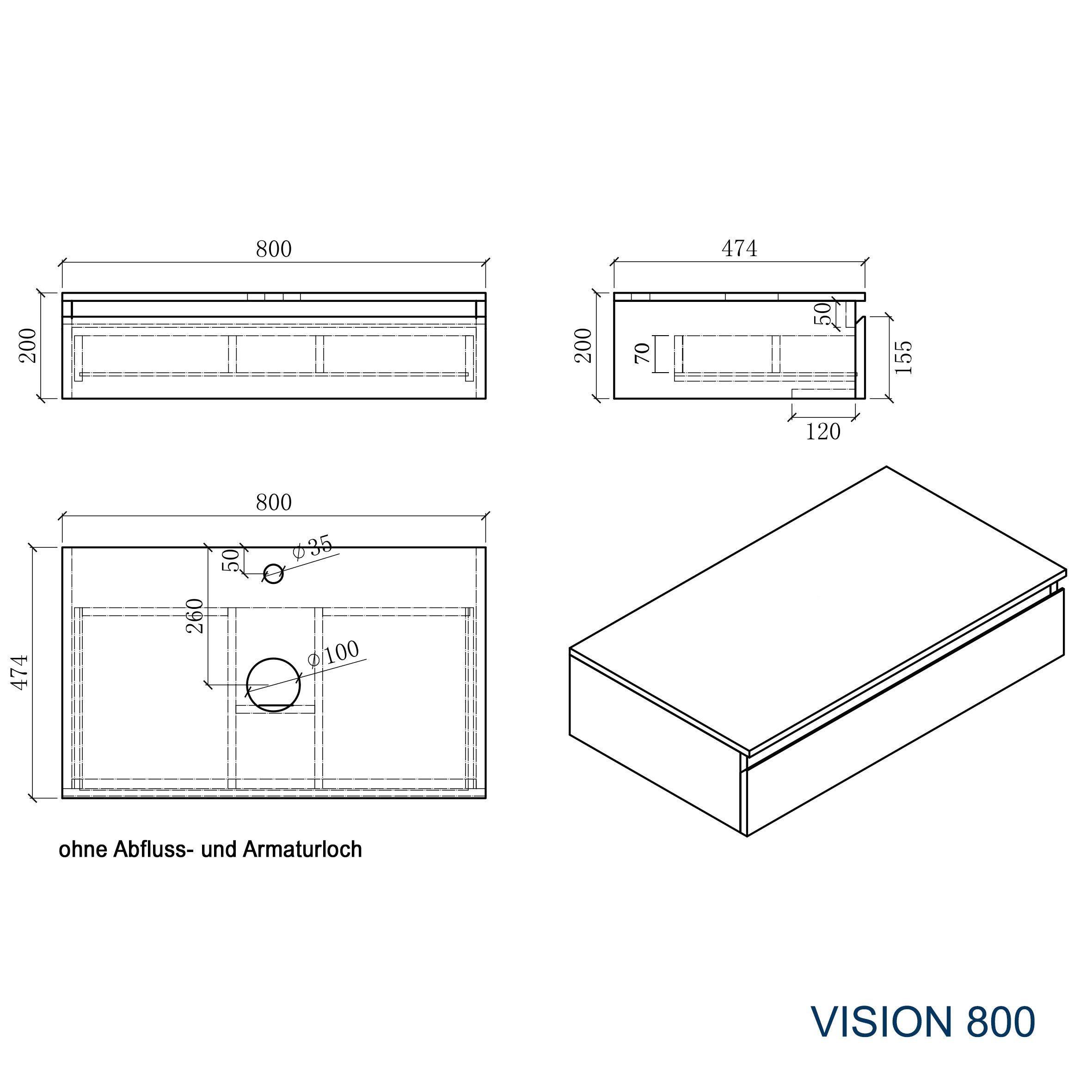 Badeværelsesmøbler Vision 800