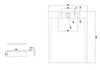 Brusebund af massiv sten (Solid Surface) M2290CG/PB3085GG - skinnende grå 120×90×3,5 cm