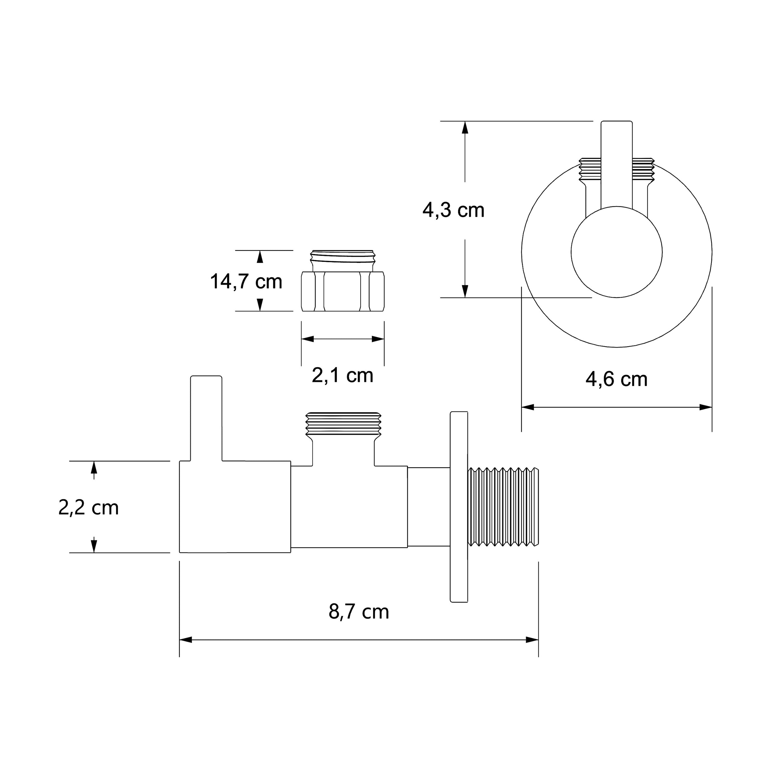 Design-vinkelventil 2-pak